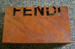 laser logo with custom acid rust finish metal fabricated signage 